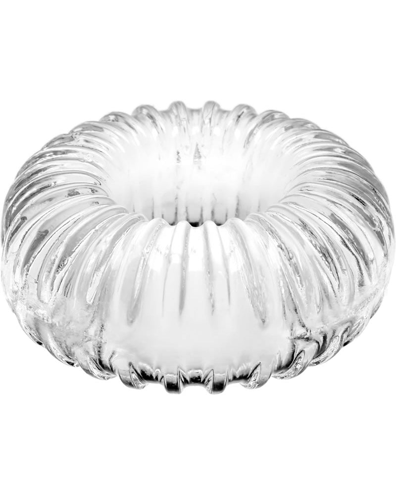 Anillo para el pene con acanalado de ajuste perfecto transparente