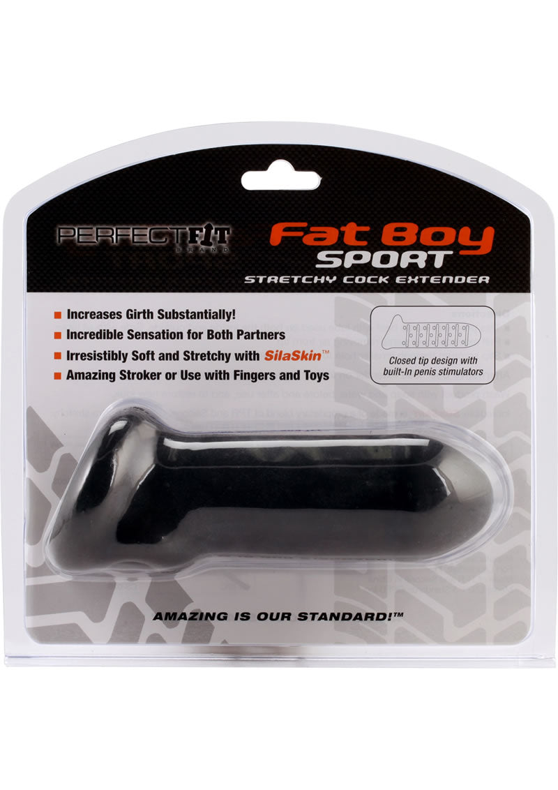 Perfect Fit Fat Boy Sport Stretchy Cock Extender Sleeve Black 6.5 Inch