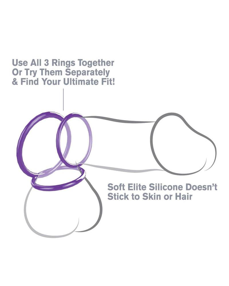 Fantasy C-Ringz Silicone 3 Piece Stamina Set Purple