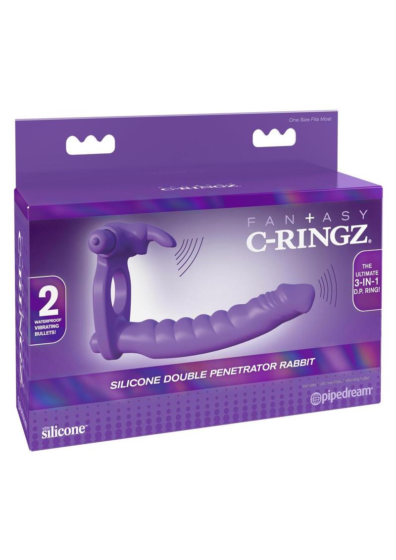 Fantasy C-Ringz Silicone Double Pene Rabbit Purple