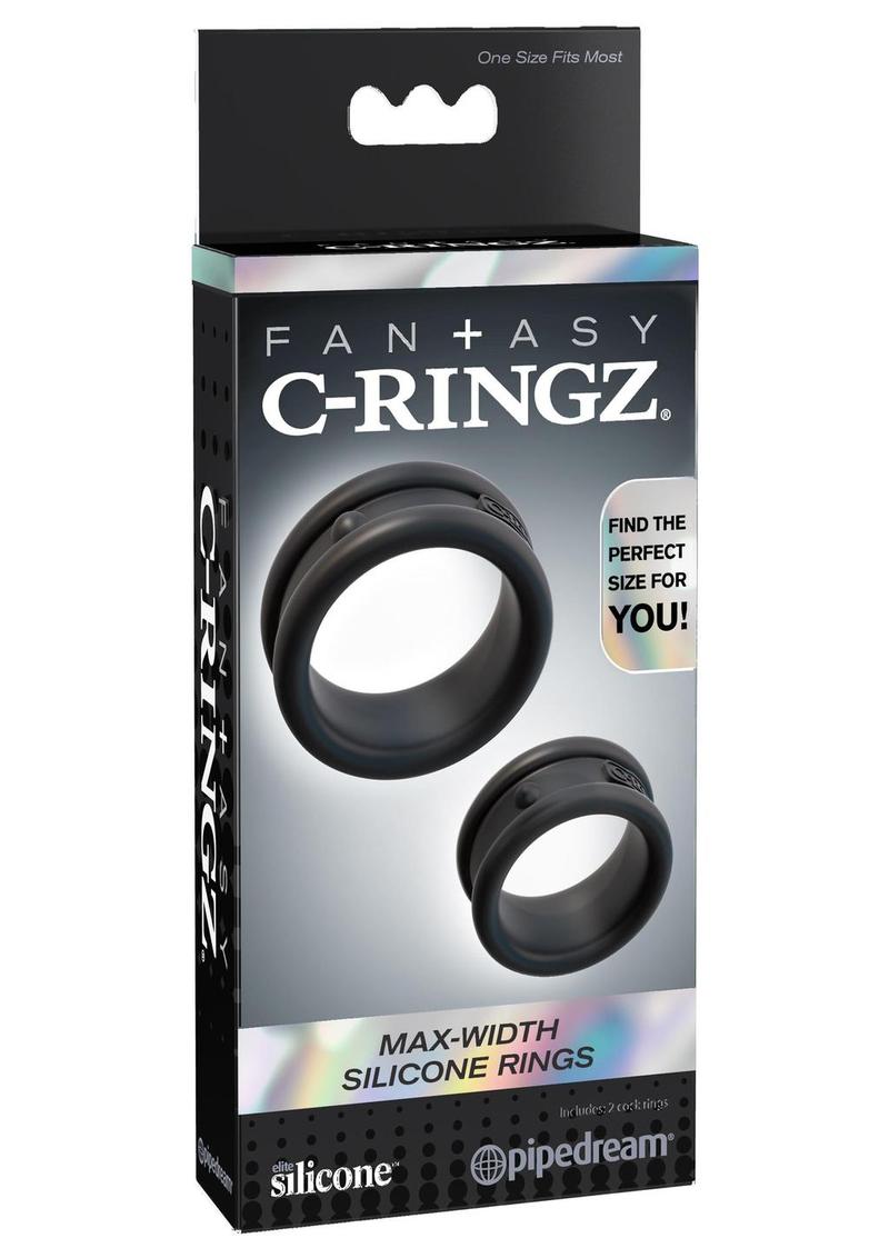 Fantasy C-Ringz Max Width Silicone Rings Black