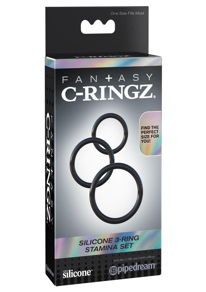 Fantasy C-Ringz Silicone 3 Ring Stamina Set Black