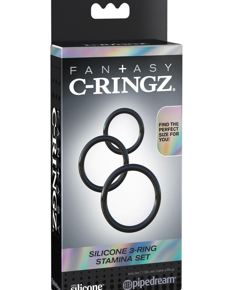 Fantasy C-Ringz Silicone 3 Ring Stamina Set Black