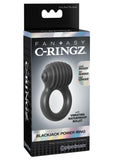 Anillo vibrador para el pene de silicona Fantasy C Ringz Blackjack Power, resistente al agua, color negro