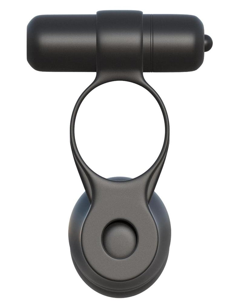 Fantasy C Ringz Posable Partner Silicone Double Penetrator Cockring Waterproof Black