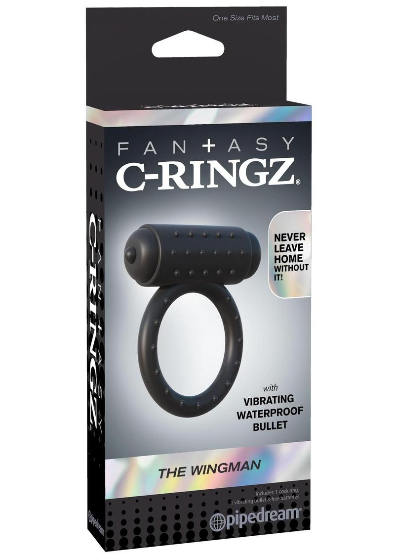 Anillo vibrador para el pene Fantasy C Ringz The Wingman, resistente al agua, color negro