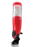 Masturbador recargable con boca Mega Bator de Pipedream Extreme, manos libres, resistente al agua, color rojo