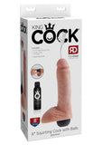 Consolador King Cock Squirting con bolas Consolador impermeable Piel 8 pulgadas