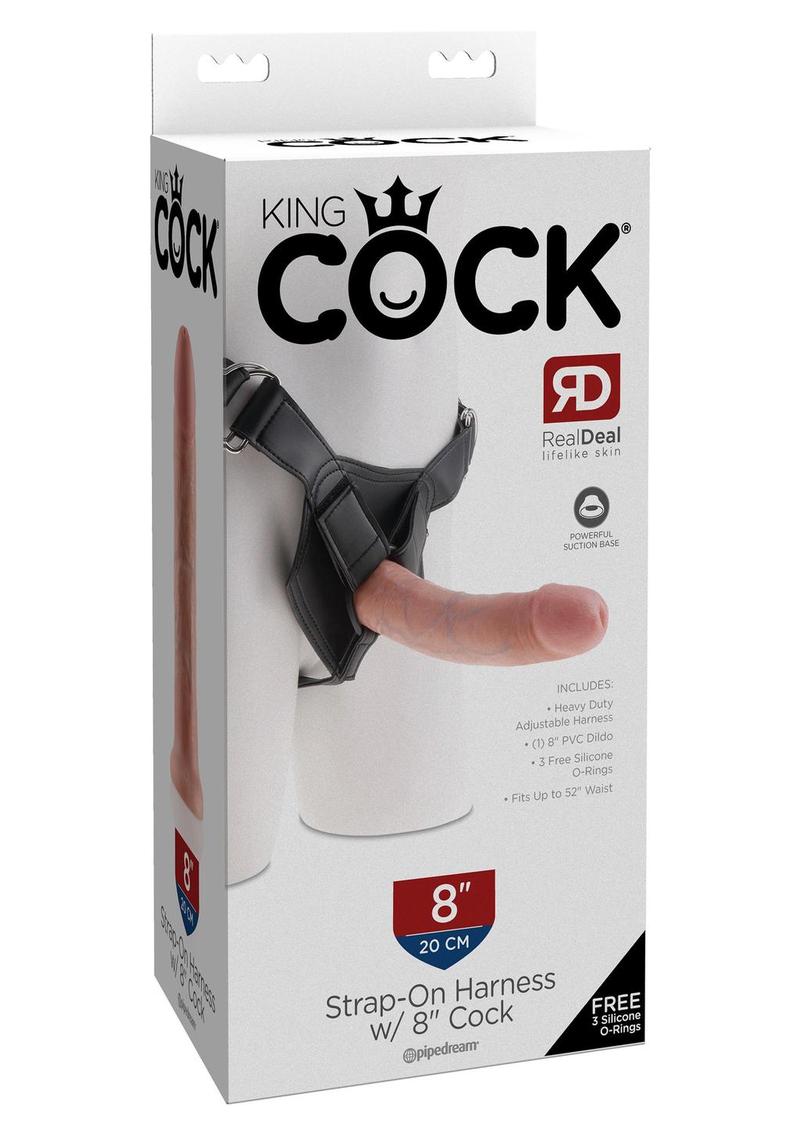 King Cock Strap On Harness With Dildo Flesh 8 Inch