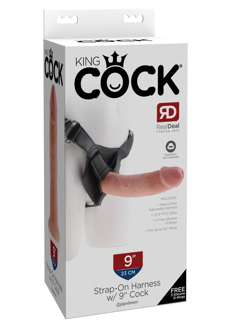 King Cock Strap On Harness With Dildo Flesh 9 Inch