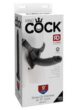 Arnés con correa King Cock y consolador, color negro, 23 cm