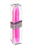 Vibrador cohete con nervaduras de neón rosa