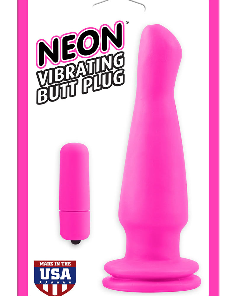 Tapón anal vibrador de neón rosa