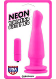 Tapón anal vibrador de neón rosa