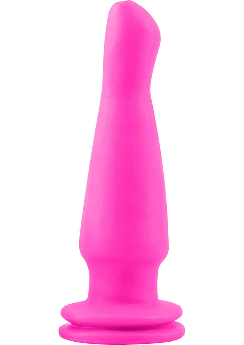 Tapón anal vibrador de neón rosa