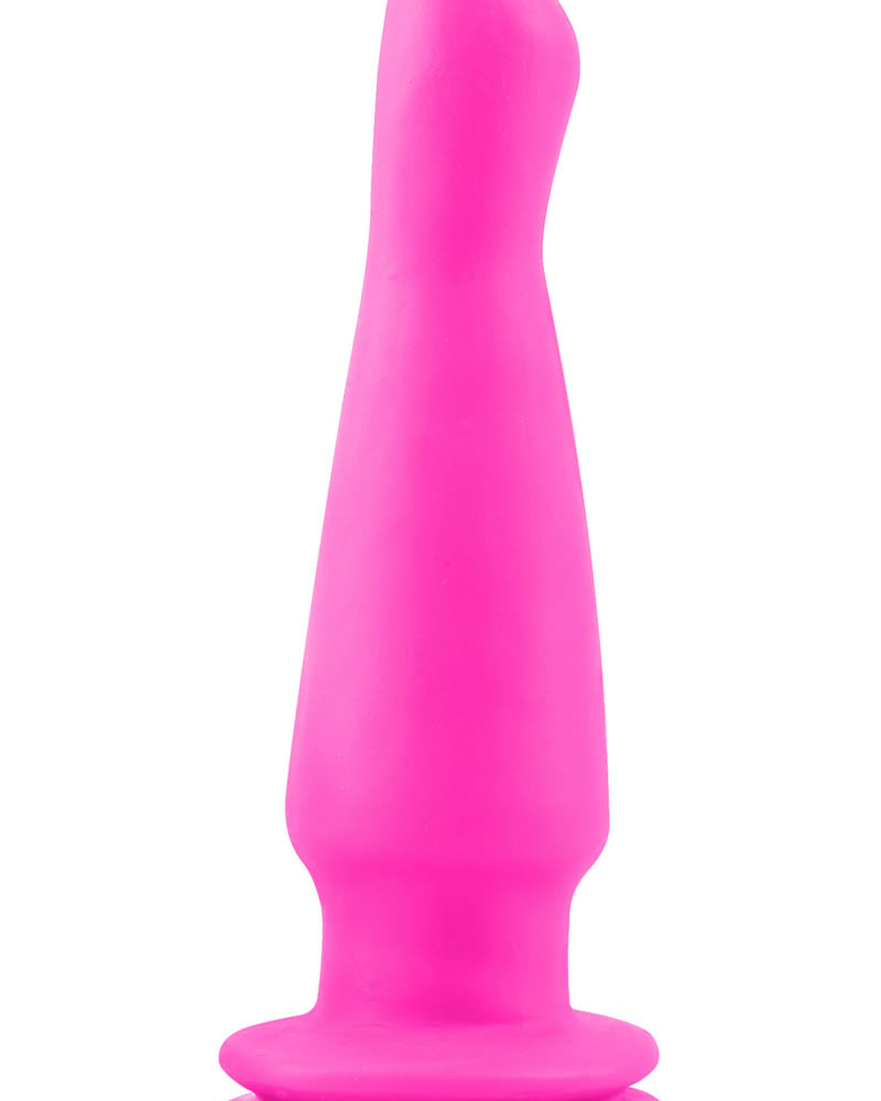 Tapón anal vibrador de neón rosa