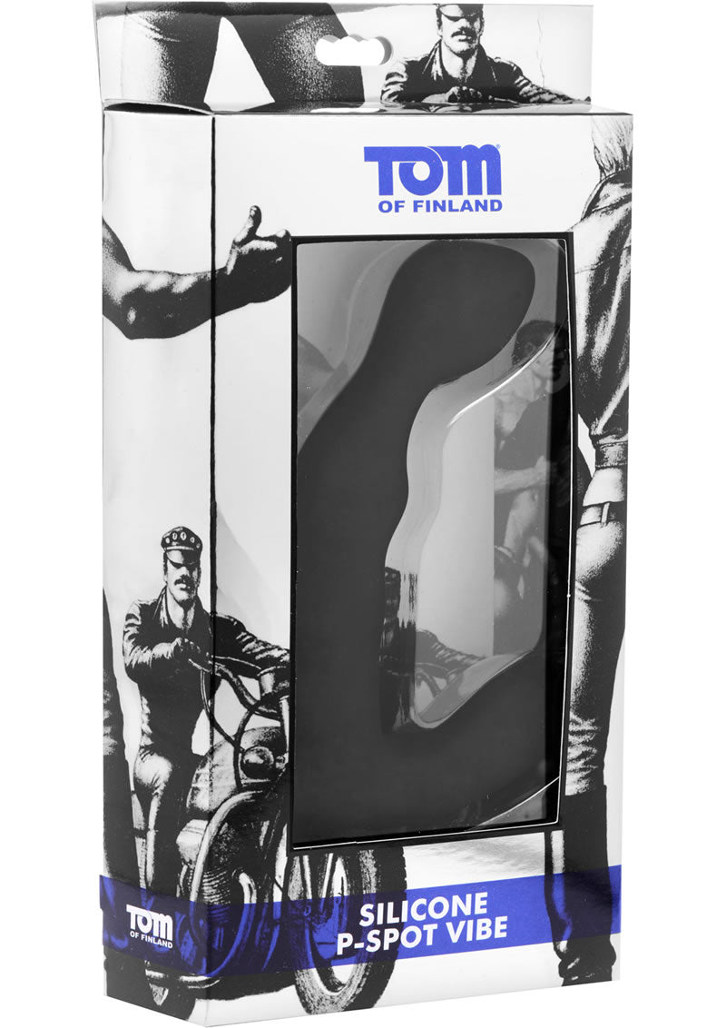 Vibrador de silicona P-Spot de Tom Of Finland, color negro, 6 pulgadas