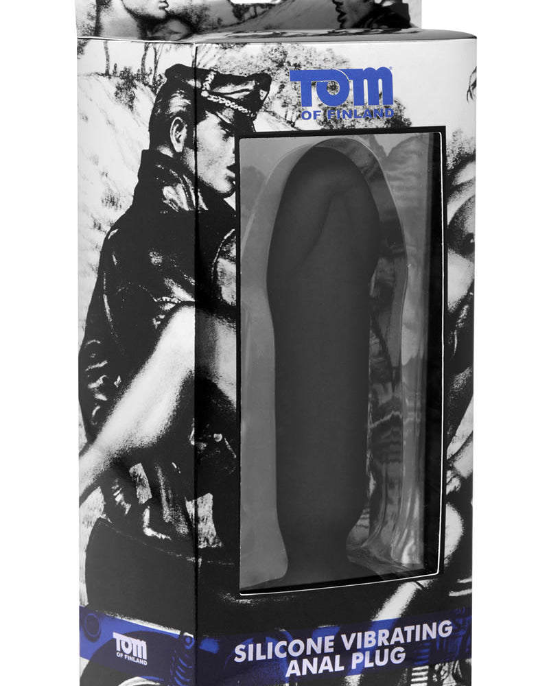 Tapón anal vibrador de silicona Tom Of Finland, color negro, 6 pulgadas