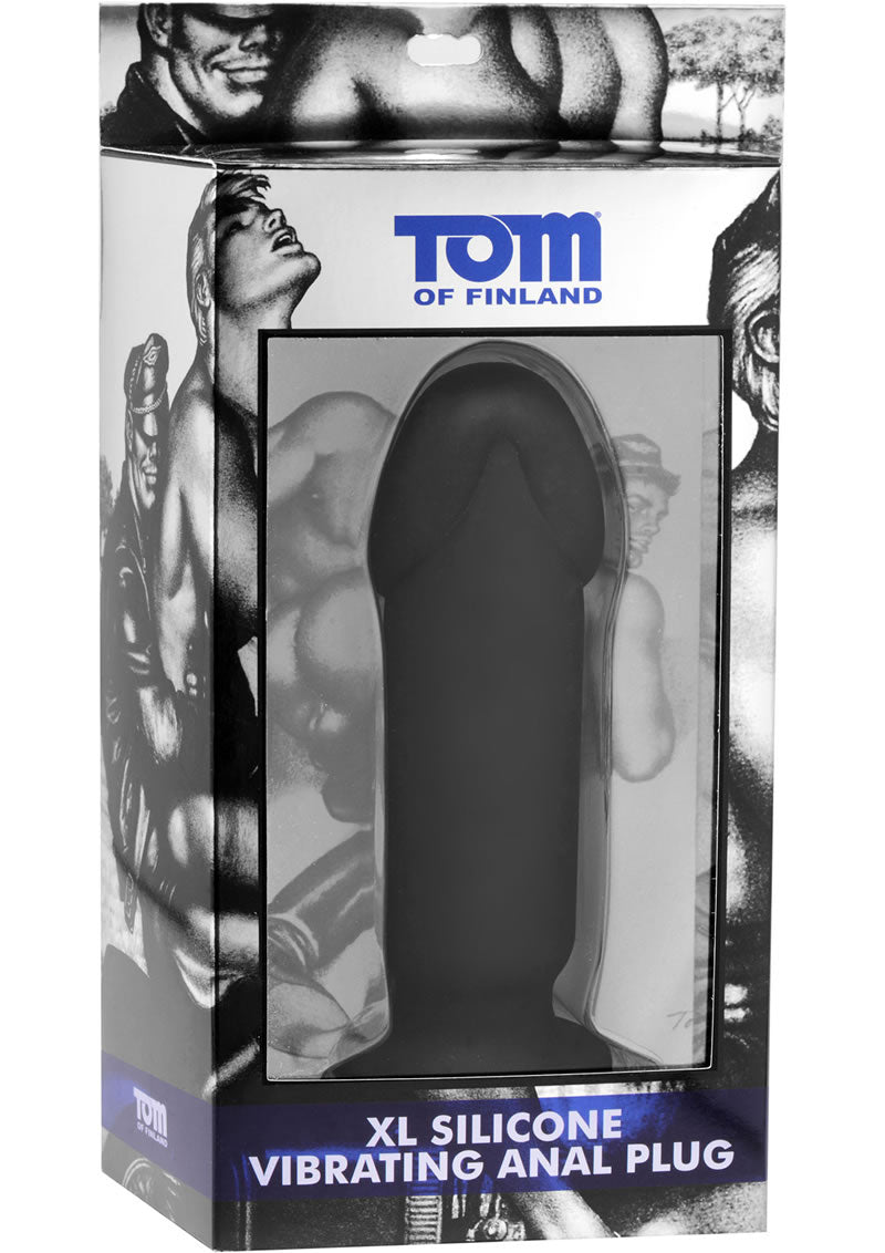 Tom Of Finland XL Silicone Vibrating Anal Plug Black 7.75 Inch