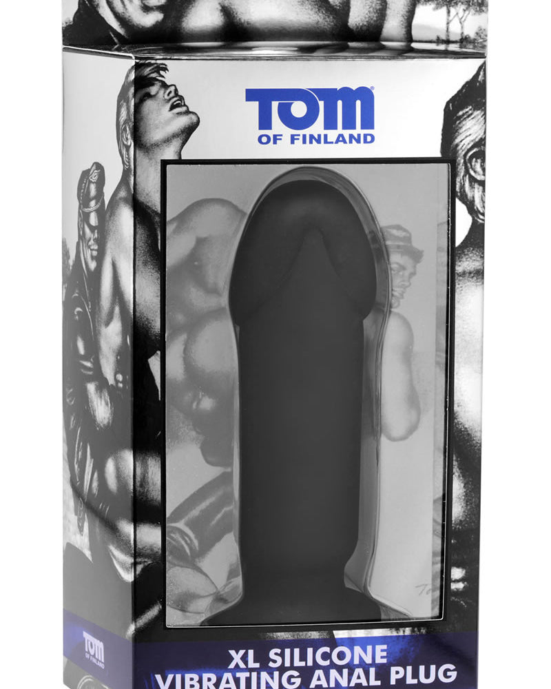 Tapón anal vibrador de silicona Tom Of Finland XL, color negro, 7,75 pulgadas