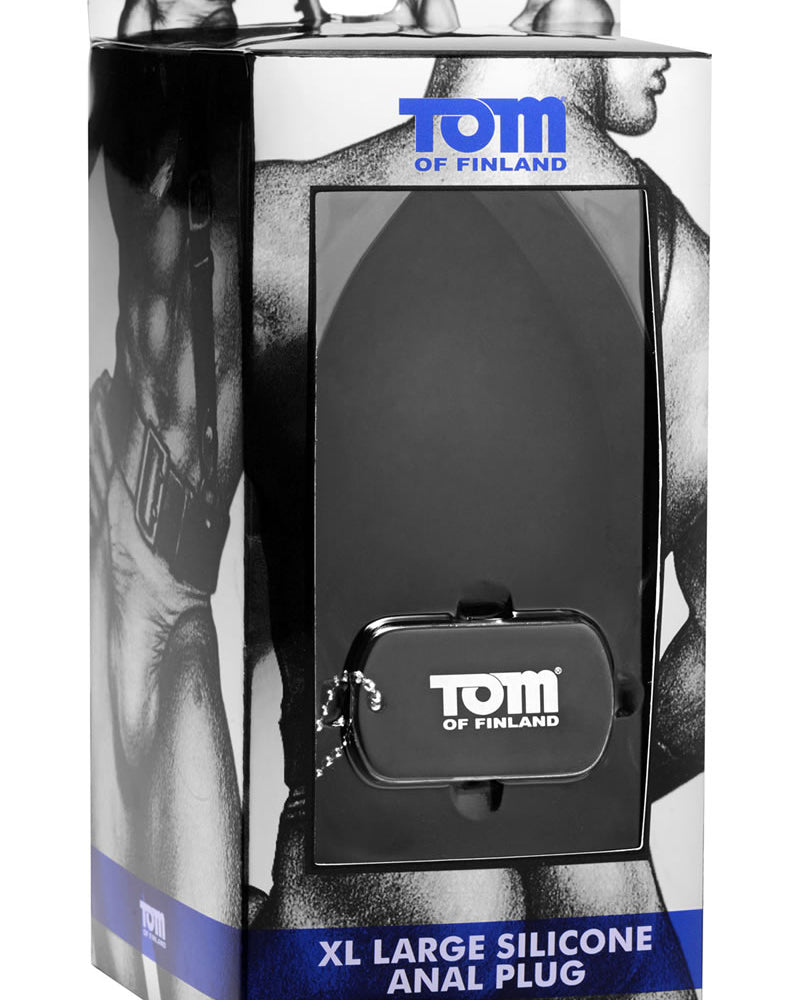 Tapón anal de silicona Tom Of Finland XL, color negro, 5,5 pulgadas