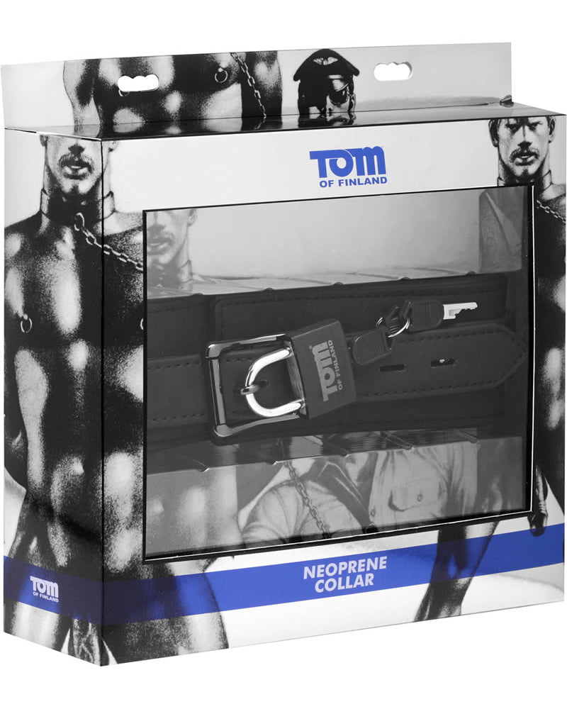 Collar de neopreno ajustable con cierre de Tom Of Finland, color negro, 18,5 pulgadas