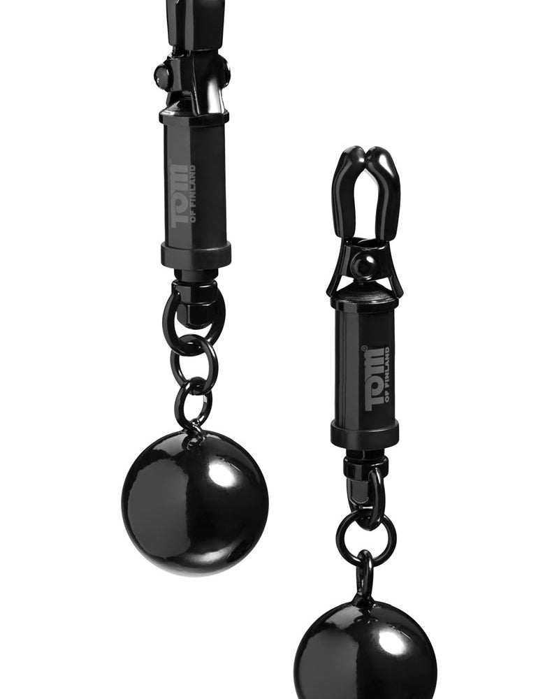 Pinzas para pezones de barril de Tom Of Finland con pesas de 4 onzas