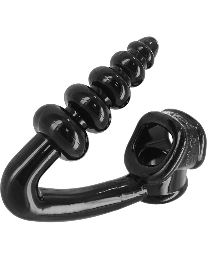 Master Series The Tower Erection Enhancer Cockring With Anal Stimulator Black 4.38