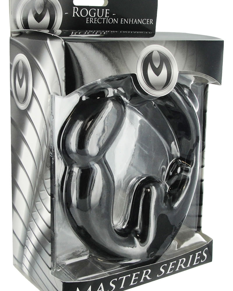 Master Series Rogue Erection Enhancer Cockring With Prostate Stimulator Black 4.5 Inch