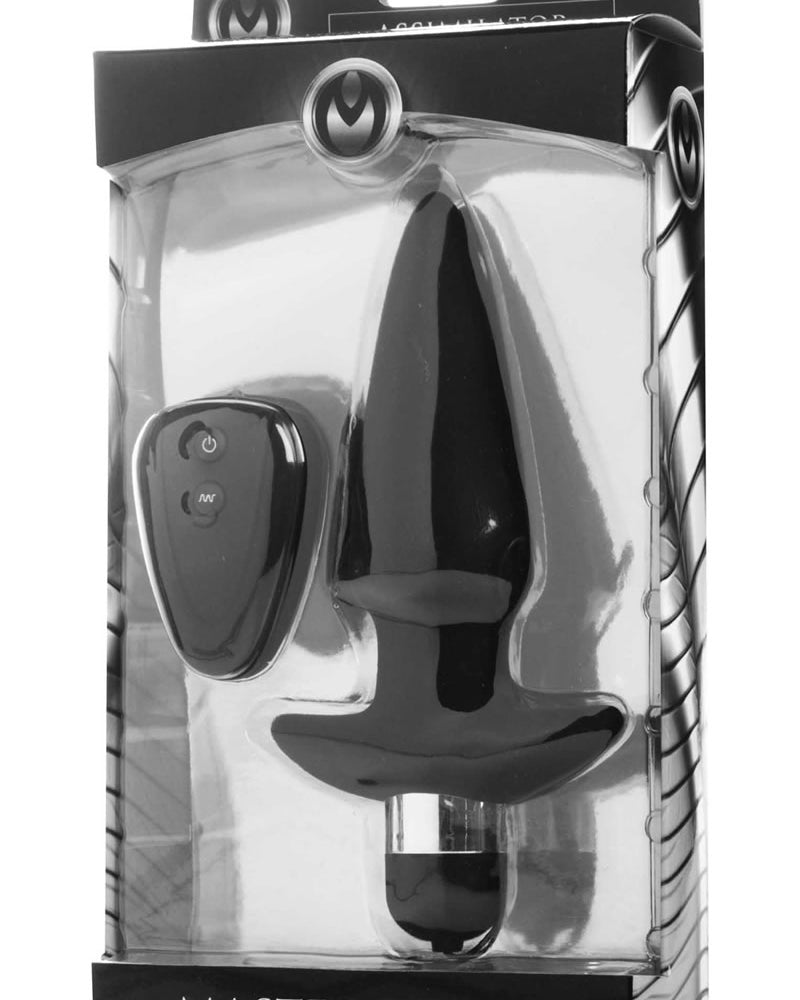 Tapón anal de silicona vibratorio inalámbrico Master Series Assimilator de 6,75 pulgadas, color negro