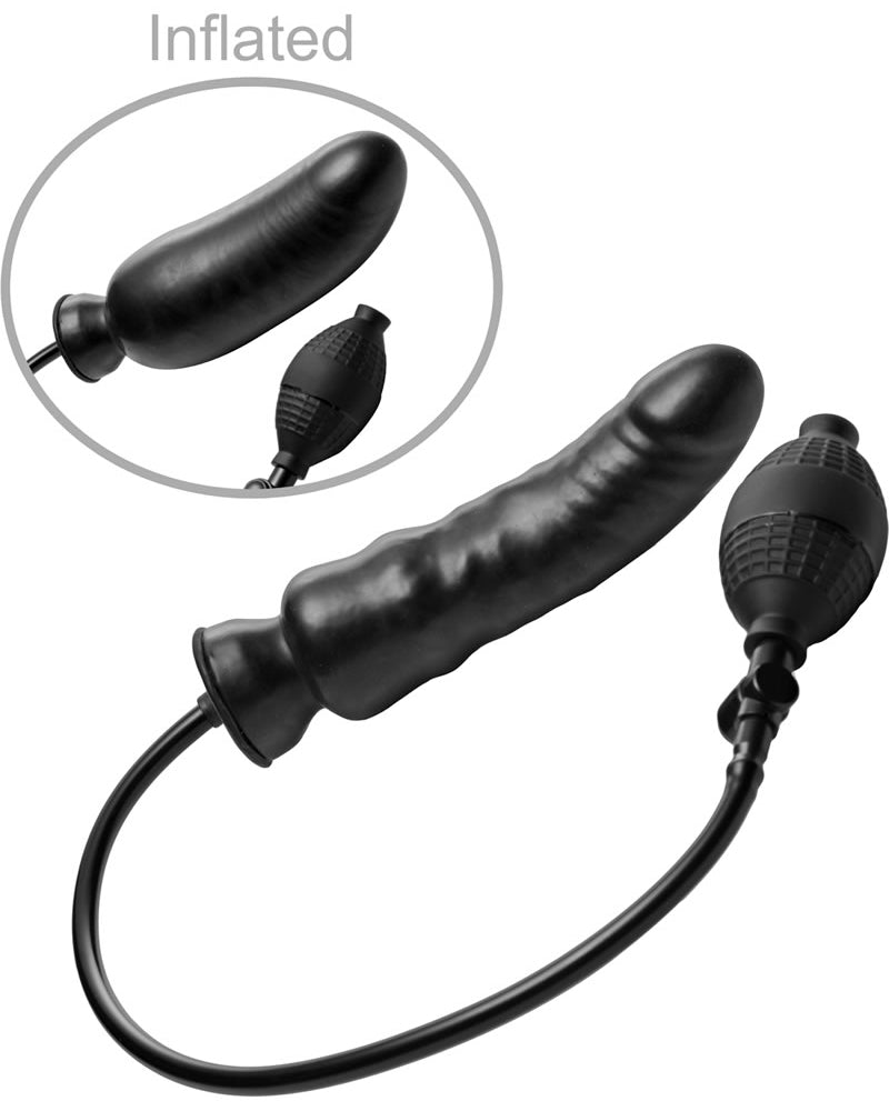 Consolador inflable Master Series Renegade negro de 7,5 pulgadas