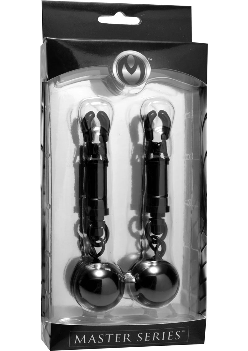 Master Series Black bomber Clamps Barrel Nipple Clamps With Weighted Balls Black