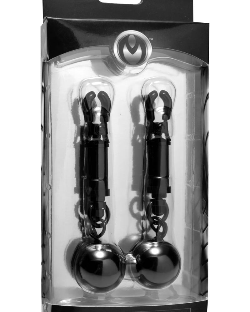 Master Series Black bomber Clamps Barrel Nipple Clamps With Weighted Balls Black