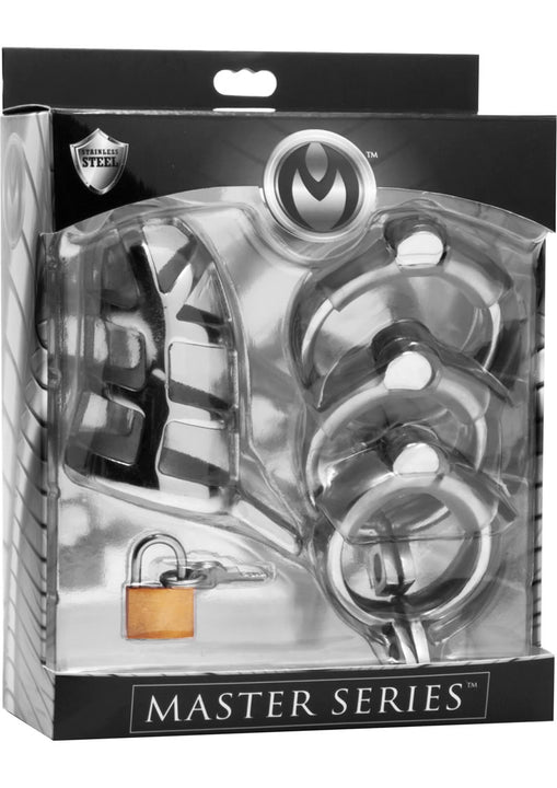 Jaula de castidad con cerradura de acero inoxidable de la serie Master