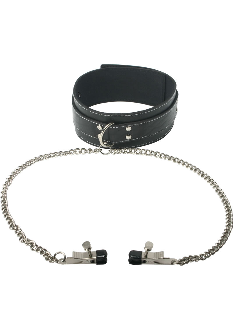 Collar y abrazadera ajustables Master Series Coveted de cuero y metal