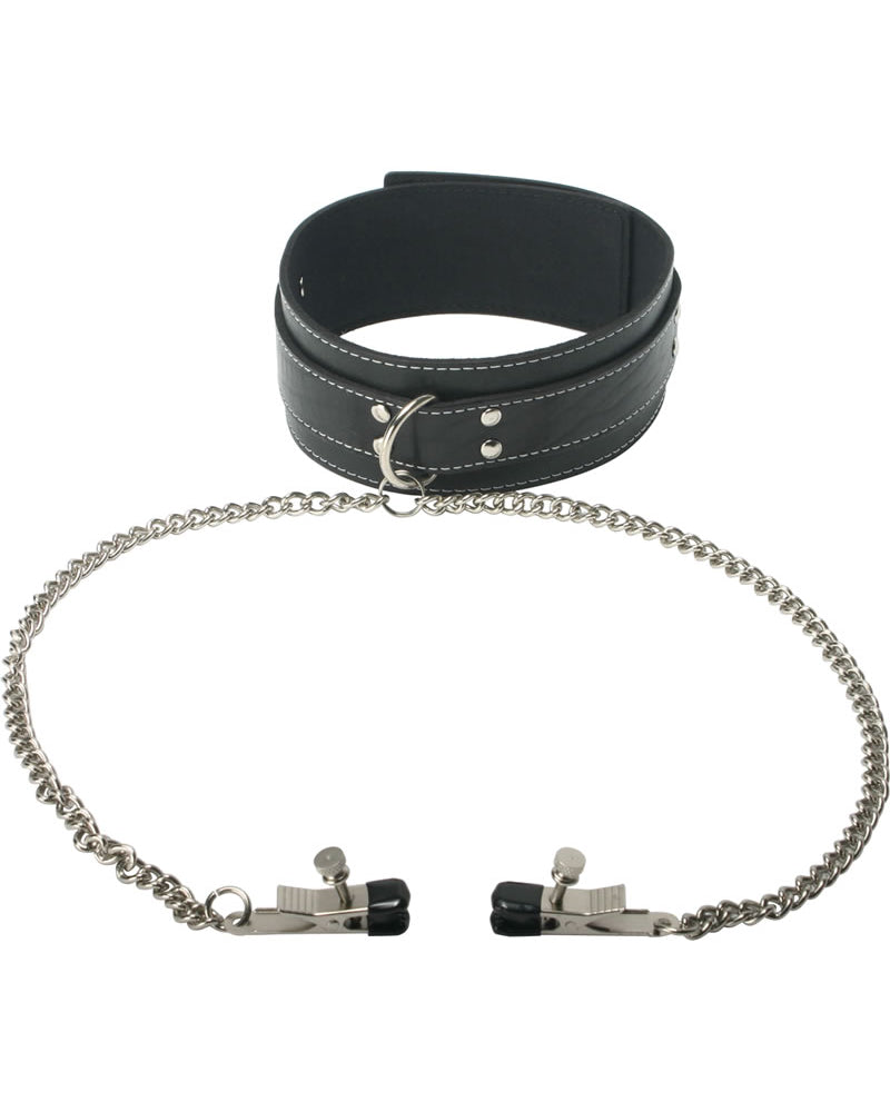 Collar y abrazadera ajustables Master Series Coveted de cuero y metal