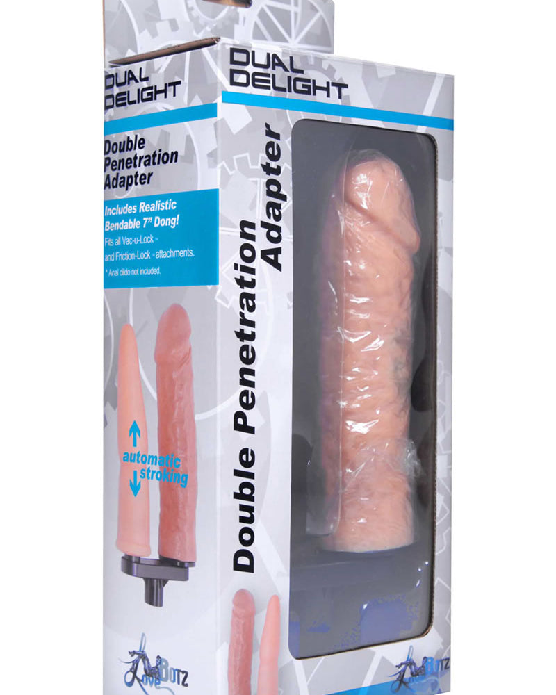 Adaptador de doble penetración Love Botz Dual Delight de 7 pulgadas color carne