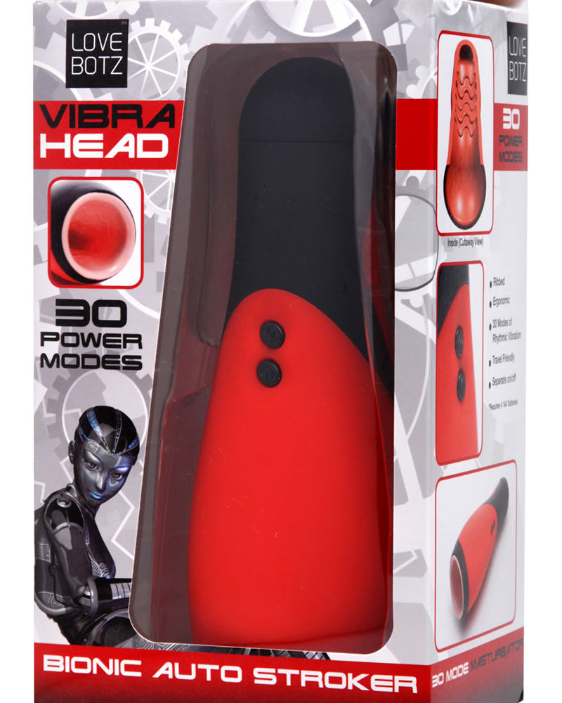 Masturbador automático Vibra Head Bionic Stroker de 8,5 pulgadas, color rojo