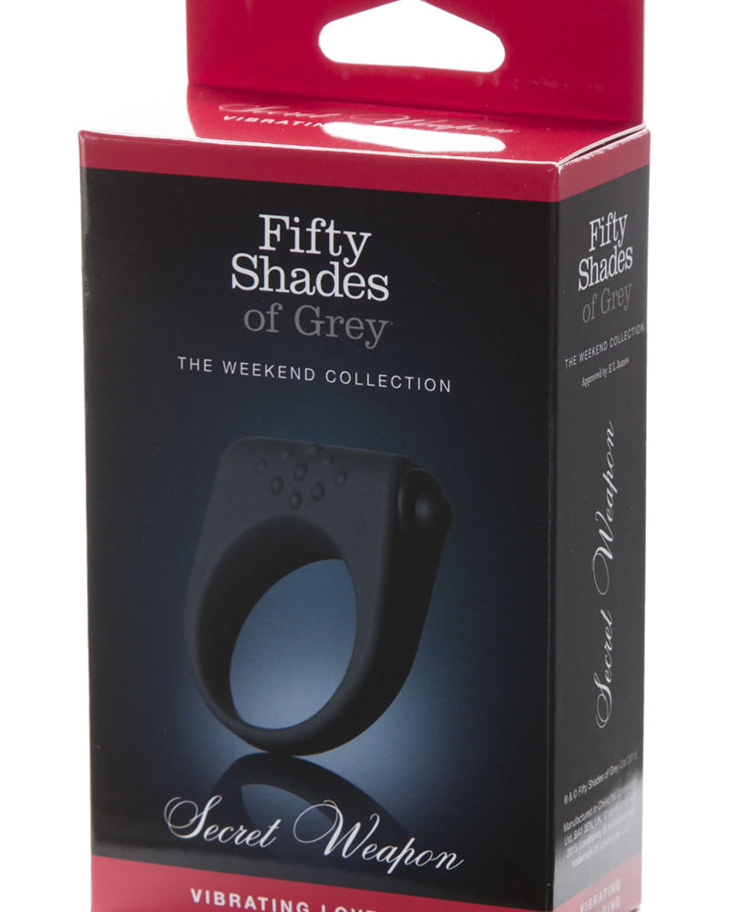 Anillo vibrador de silicona con arma secreta de Fifty Shades of Grey, color negro