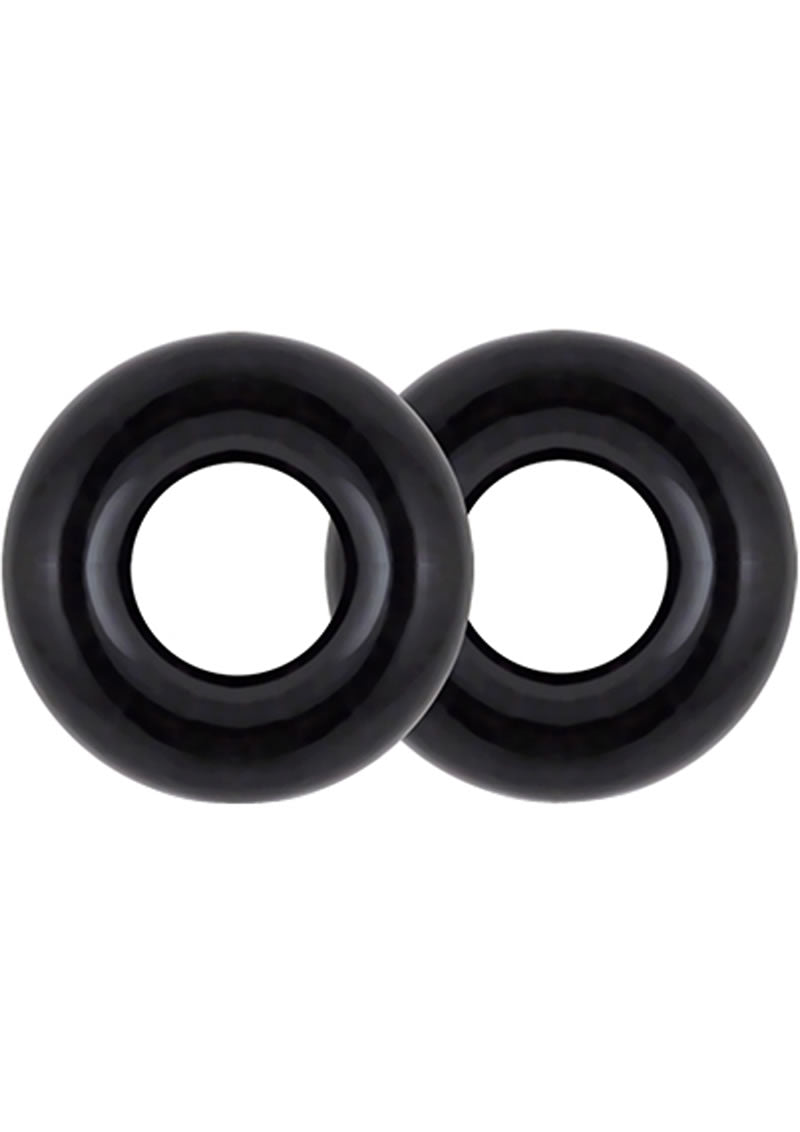 Stay Hard Donut Rings Oversized Cockrings Black 2 Each Per Pack