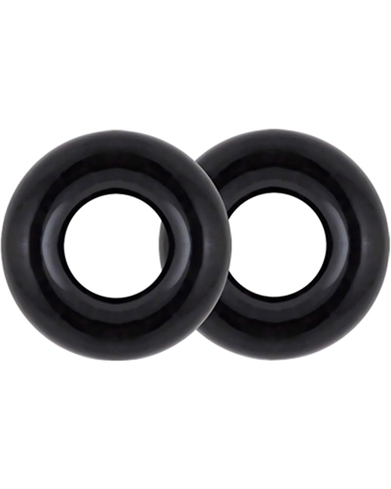 Anillos para el pene de gran tamaño Stay Hard Donut Rings, color negro, 2 unidades por paquete