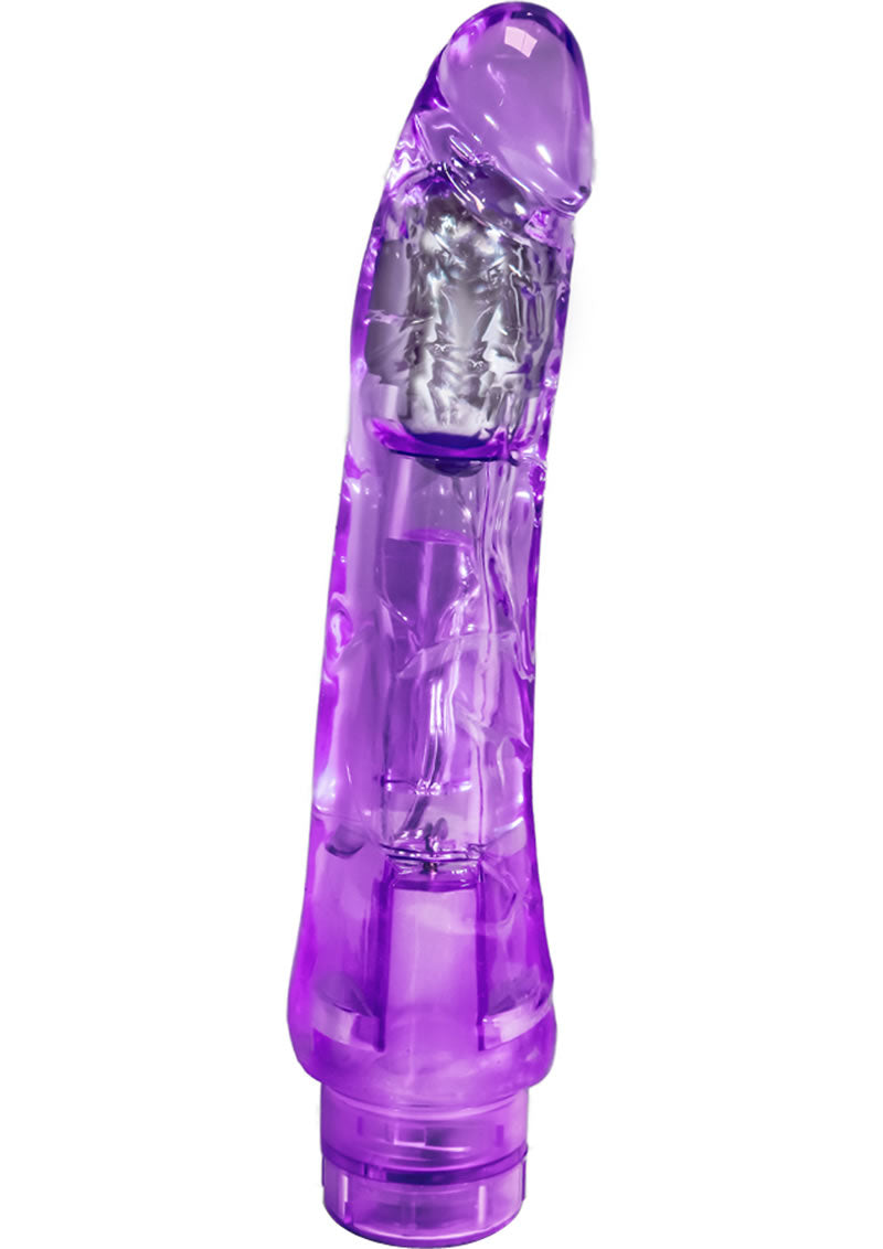 Vibrador realista Naturally Yours Mambo Vibe Jelly de 9 pulgadas, color morado, resistente al agua