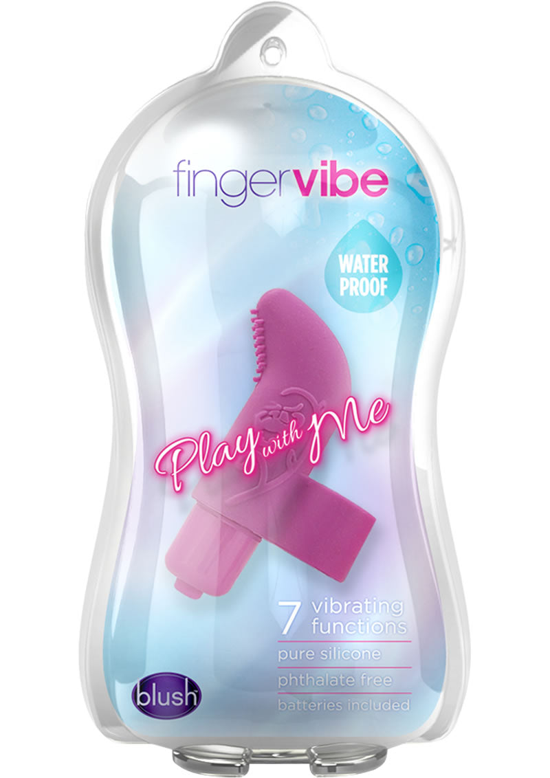 Play With Me Silicone Finger Vibe Waterproof Purple 3.5 Inch