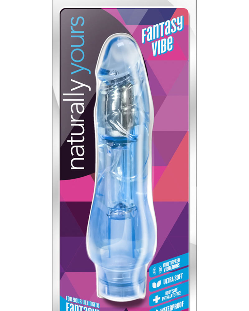 Naturally Yours Fantasy Vibe Jelly Realistic Vibrator Waterproof Blue 8.5 Inch
