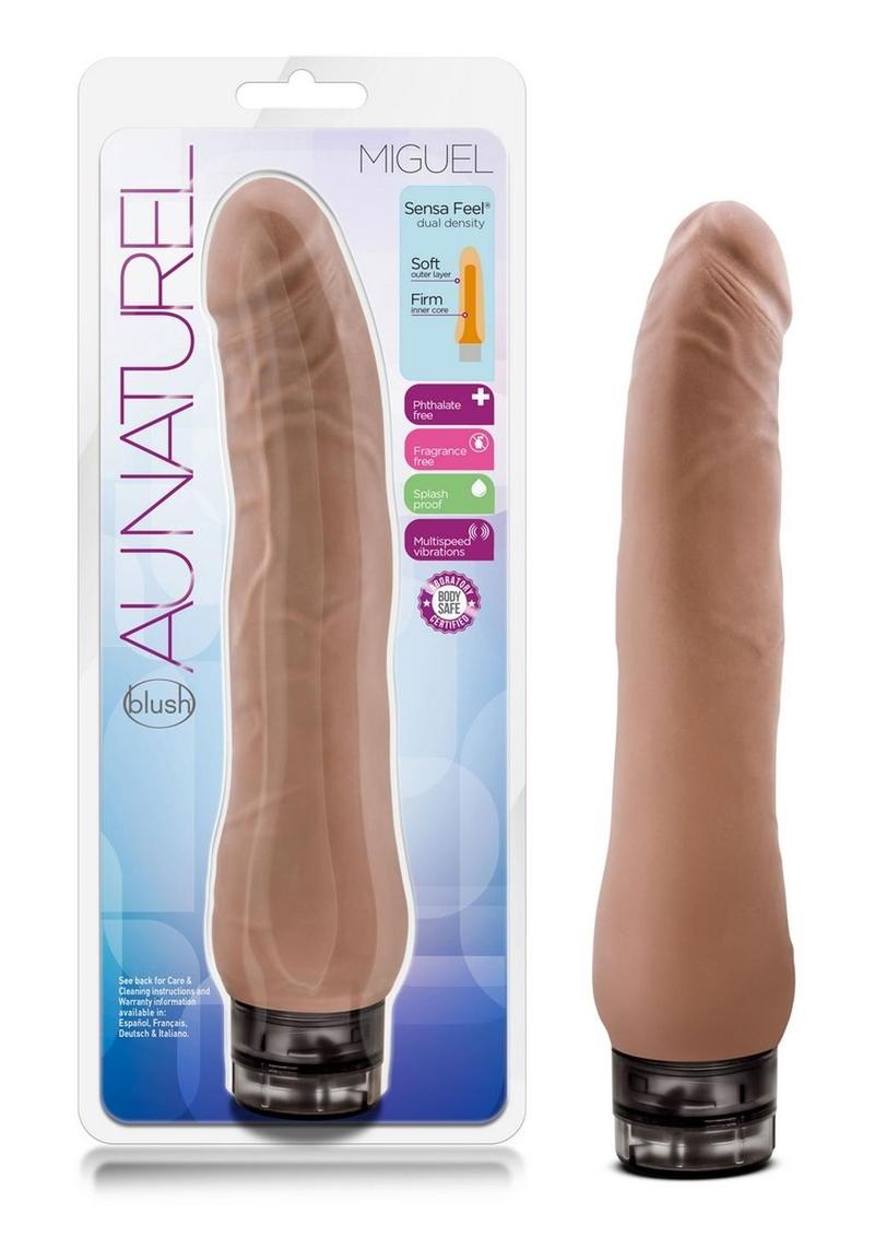 Au Naturel Miguel Latin Collection Realistic Vibrator Waterproof Brown 9 Inch