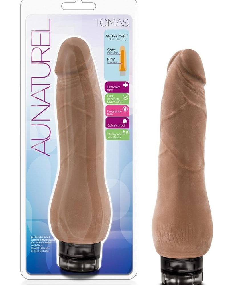 Vibrador realista Au Naturel Tomas Latin Collection resistente al agua, color marrón, 9 pulgadas
