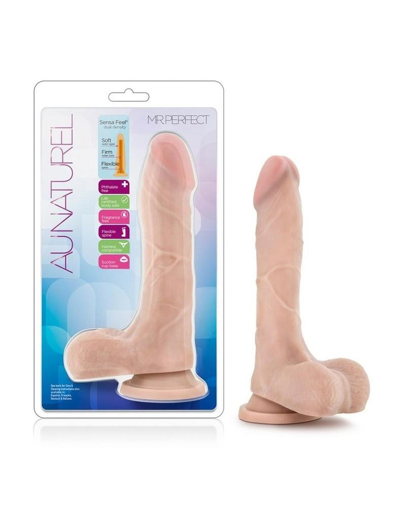 Consolador realista Au Naturel Mister resistente al agua, color marrón, 8,5 pulgadas