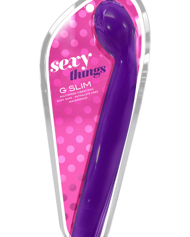 Vibrador Sexy Things G Slim resistente al agua morado de 8,5 pulgadas