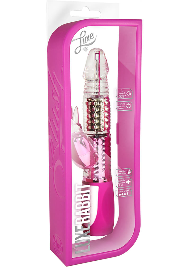 Vibrador Luxe Rabbit resistente al agua, color rosa, 10,25 pulgadas