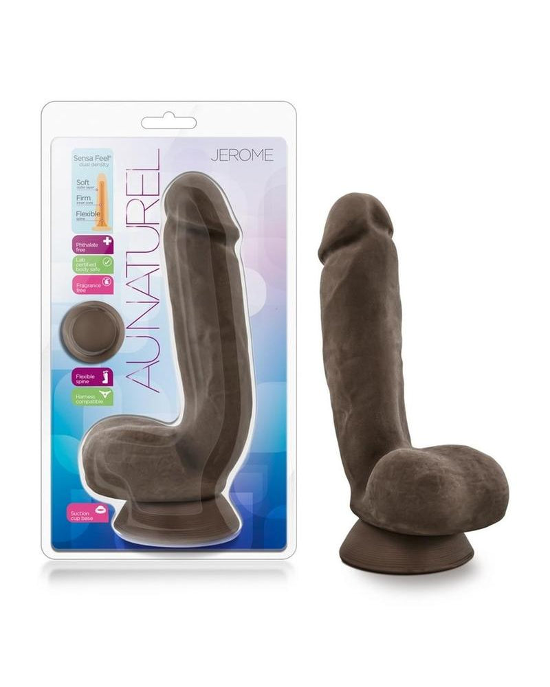 Au Naturel Jerome Realistic Dildo Waterproof Brown 8.75 Inch
